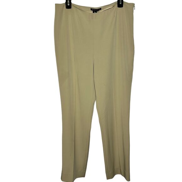 Peace of Cloth Light Khaki Tan High Rise Straight USA Flowy Dress Pants 12 - Picture 1 of 7